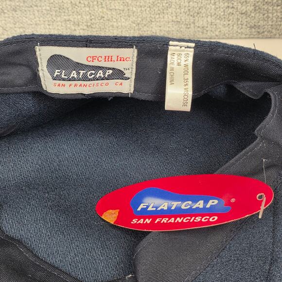 UC CAL BERKLEY x CPC III, INC. VINTAGE 80\'s NAVY WOOL BLEND FLAT CAP SIZE 7 1/2 main image 11